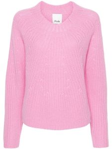 Allude pull nervuré à encolure rond - Rose