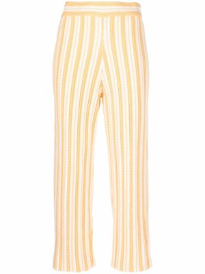 Jil Sander pantalon court à rayures - Jaune