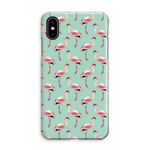 Flamingoprint groen: iPhone XS Max Volledig Geprint Hoesje