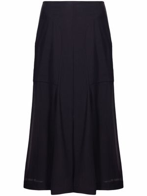 Ferragamo jupe mi-longue à taille haute - Noir