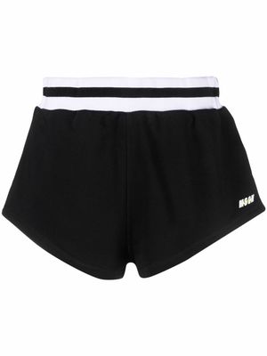 MSGM short de sport à logo imprimé - Noir