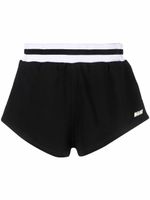 MSGM short de sport à logo imprimé - Noir