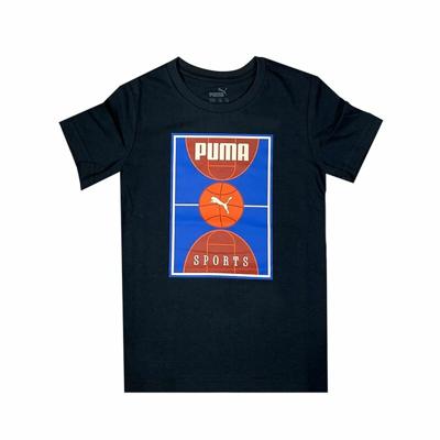 T-Shirt met Korte Mouwen voor kinderen Puma Bppo Basket Blank Ba Zwart - Maat: 11-12 Jaar