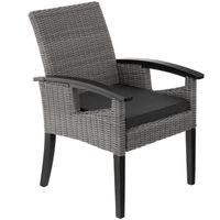 tectake® - Wicker stoel - tuinstoel - Rosarno - grijs - 404806 - thumbnail