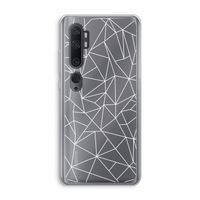 Geometrische lijnen wit: Xiaomi Mi Note 10 Pro Transparant Hoesje