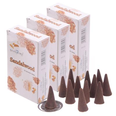 Wierook kegeltjes - geur sandelhout - cones - 45x stuks
