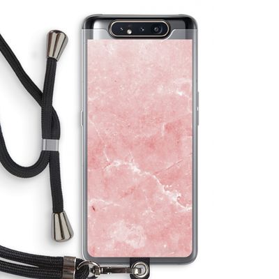 Roze marmer: Samsung Galaxy A80 Transparant Hoesje met koord