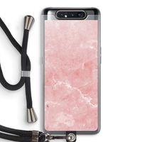 Roze marmer: Samsung Galaxy A80 Transparant Hoesje met koord