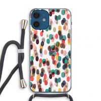 Tropical Dots: iPhone 12 mini Transparant Hoesje met koord Tropical Dots: iPhone 12 mini Transparant Hoesje met koord