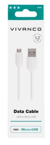 Vivanco USB-kabel USB 2.0 USB-A stekker, USB-micro-B stekker 1.20 m Wit 36252