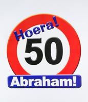 Paperdreams Kroonschild verkeersbord 50 jaar abraham
