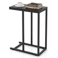 C-Vormige Bijzettafel voor Bank en Bed 64 cm Bankbijzettafel Metalen Frame tv-Ladetafel voor Woonkamer Slaapkamer Kleine Ruimtes