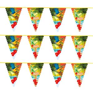 Hawaii thema feest vlaggenlijn - 3x - 6 meter - Slingers - Tropische decoratie feestartikelen