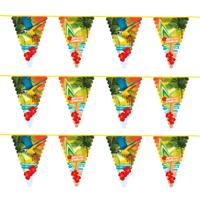 Hawaii thema feest vlaggenlijn - 3x - 6 meter - Slingers - Tropische decoratie feestartikelen