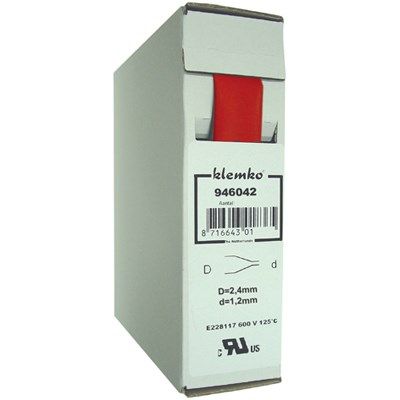 Krimpkous Polyolefin 2:1 In Trekbox Rood 2,4 > 1,2mm