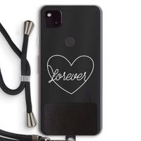 Forever heart pastel: Pixel 4a 5G Transparant Hoesje met koord