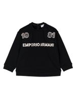 Emporio Armani Kids pull en coton à logo brodé - Bleu