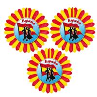 Grote decoratie versiering waaier - Set van 3x stuks - Spanje - Dia 60 cm - Feestartikelen - papier