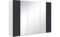 Goossens Kledingkast Easy Storage Ddk, Kledingkast 304 cm breed, 220 cm hoog, 2x draaideur en 4x spiegel draaideur midden