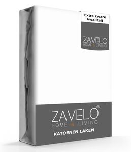 Zavelo Lakens Katoen Wit - Boven/Onder laken - 100% Katoen - Hoogwaardig Hotelkwaliteit - Heerlijk Zacht -200 x 260 cm