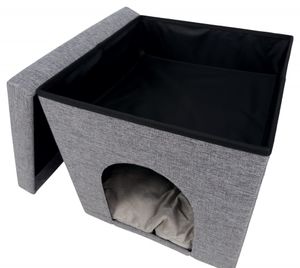 Trixie poef kattenmand relax-iglo alois grijs 40x40x38 cm