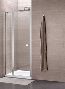 Sub 065 draaideur met vast paneel 100x195 cm, chroom-helder glas