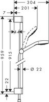 Hansgrohe Croma Select S glijstangset met Croma Select S 1jet handdouche EcoSmart 90cm met Isiflex`B doucheslang 160cm wit/chroom 26575400 - thumbnail