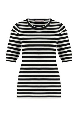Luna stripe ssl pullover - black/off white - 91510