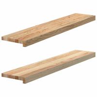 Vensterbanken 2 st onbehandeld 100x20x2 cm massief eikenhout