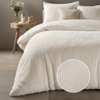 Dekbedovertrek Rabbit Fur - Eenpersoons (140x200 cm) - Creme Microvezel - Dessin: Patroon, Luxe - Sleeptime - Dekbed-Discounter.nl