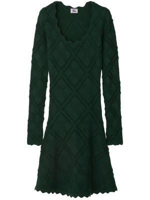 Burberry robe en maille Aran à manches longues - Vert