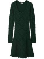 Burberry robe en maille Aran à manches longues - Vert