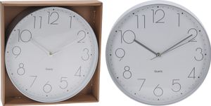 Wandklok 30 cm zilver