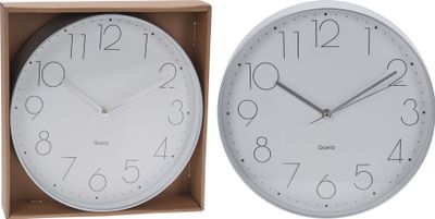 Wandklok 30 cm zilver