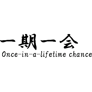 Once in a lifetime Japans teken - Muursticker