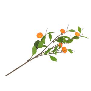 Kunstbloem citrusfruit tak mandarijn/clementine - 80 cm - oranje - losse steel - Kunst zijdebloemen