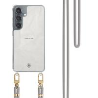 Samsung Galaxy S25 hoesje met grijs koord - Vive la vie