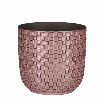 Mica Decorations Plantenpot Daan - keramiek roze - D13.5 cm - H13 cm - stijlvol patroon Mica Decorations Plantenpot Daan - keramiek roze - D13.5 cm - H13 cm - stijlvol patroon