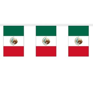 3x Polyester vlaggenlijn van Mexico 3 meter   -