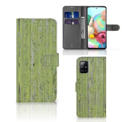 Samsung Galaxy A71 | Book Style Case | Green Wood