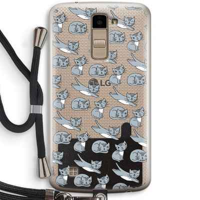 Poezen: LG K10 (2016) Transparant Hoesje met koord