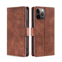 iPhone XR hoesje - Bookcase - Pasjeshouder - Portemonnee - Krokodil patroon - Kunstleer - Bruin