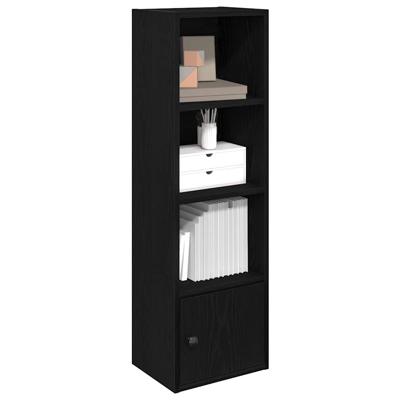 Boekenkast 31x24x102 cm bewerkt hout zwart eikenkleurig
