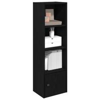 Boekenkast 31x24x102 cm bewerkt hout zwart eikenkleurig