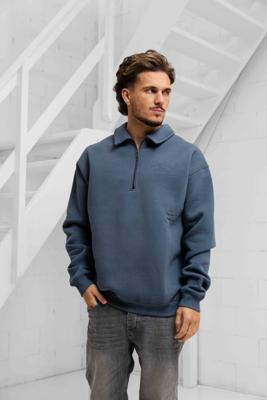 Croyez Fraternité Half Zip Sweater Heren Blauw - Maat S - Kleur: Blauw | Soccerfanshop
