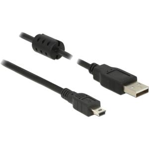 DeLOCK USB 2.0-A / USB mini-B 5pin - 0.70m USB-kabel 0,70 m USB A Mini-USB B Zwart
