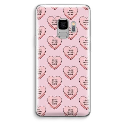 Chicks before dicks: Samsung Galaxy S9 Transparant Hoesje