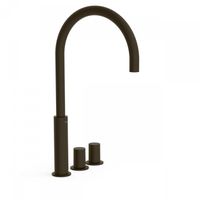 Wastafelmengkraan Tres Study Exclusive Tweeknops Uitloop Gebogen 29,5 cm Zwart Brons Tres