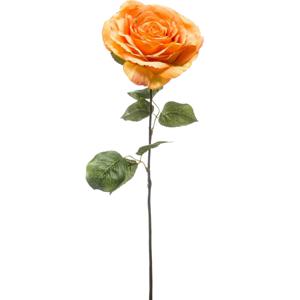 Kunstbloem Roos Laurie tak - 57 cm - oranje - Kunst zijdebloemen