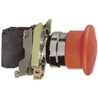 Schneider Electric XB4BS8445 Paddestoelschakelaar Metalen frontring, Met NOT-AUS schakelaar, Rond, Terugstelbaar 120 V/AC 6 A 1x NC, 1x NO IP66, IP67, IP69, - thumbnail